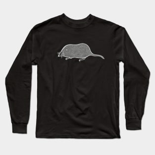 Pygmy Shrew Ink Art - cute animal design - on dark colors Long Sleeve T-Shirt